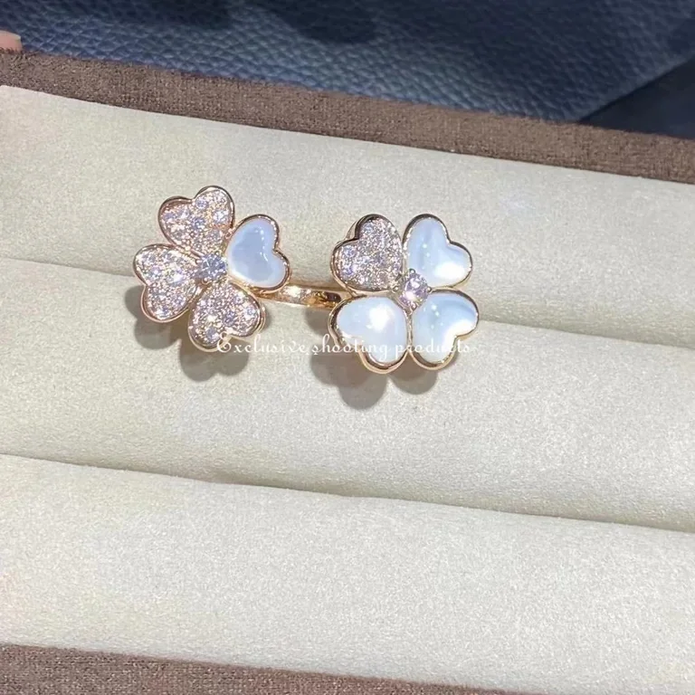 Van Cleef & Arpels VCARO55100 Cosmos Between the Finger ring Rose gold Diamond Mother-of-pearl ring 9