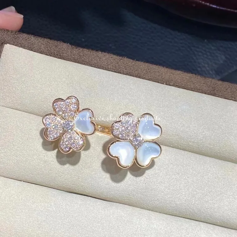 Van Cleef & Arpels VCARO55100 Cosmos Between the Finger ring Rose gold Diamond Mother-of-pearl ring 7