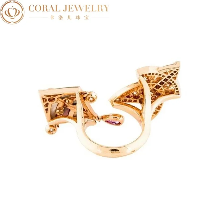 Van Cleef & Arpels VCARO5QH00 Cerfs-Volants Diamonds Color Sapphires Mother Of Pearl And Gold Ring 7