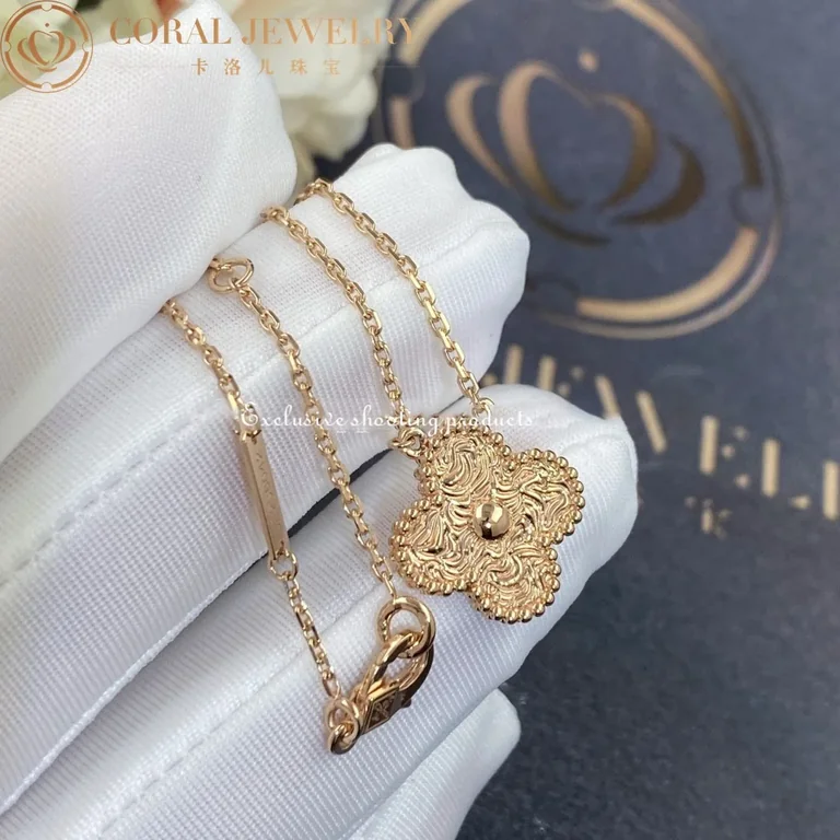 Van Cleef & Arpels VCARN9ZS00 Vintage Alhambra Pendant 18k Rose Gold Necklaces 4