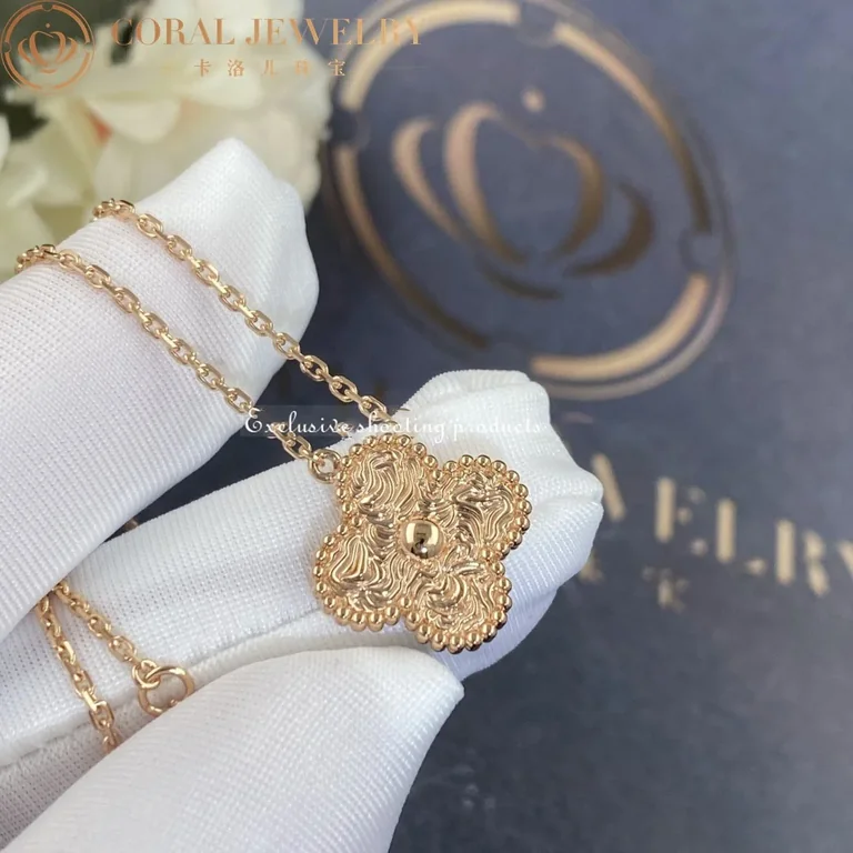 Van Cleef & Arpels VCARN9ZS00 Vintage Alhambra Pendant 18k Rose Gold Necklaces 3