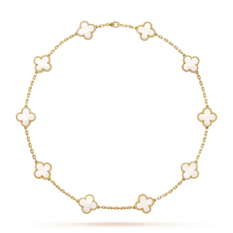 Van Cleef & Arpels VCARA42800 Vintage Alhambra Necklace 10 Motifs Yellow Gold Mother-of-pearl 1