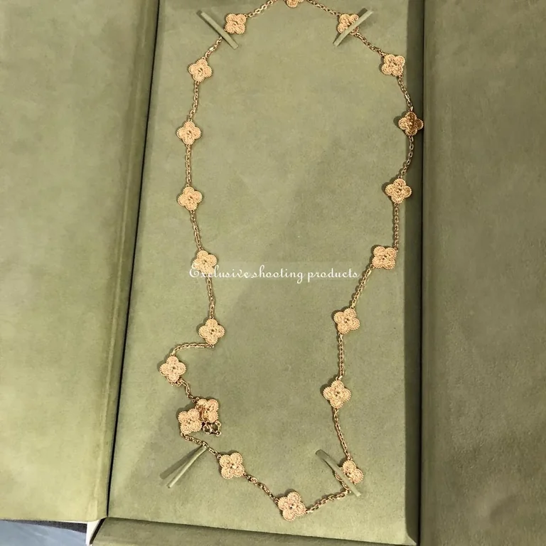 Van Cleef & Arpels VCARN9T000 Vintage Alhambra long necklace 20 motifs Rose gold necklace 2