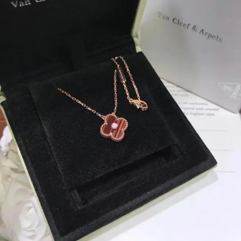 Van Cleef & Arpels Vintage Alhambra 2017 Holiday Diamond Pendant in 18K Rose Gold With Bulls Eye & Diamond Motif (Limited Edition) 4