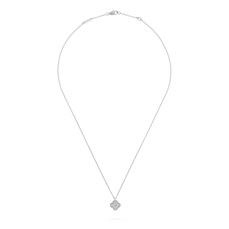 Van Cleef & Arpels VCARO85900 Sweet Alhambra pendant White gold Diamond Necklace 5