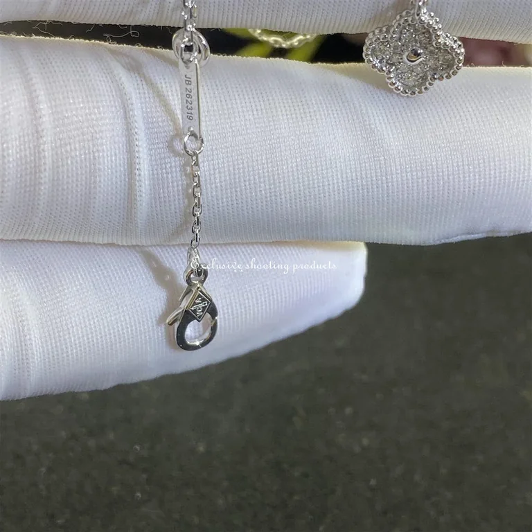 Van Cleef & Arpels VCARO85900 Sweet Alhambra pendant White gold Diamond Necklace 3