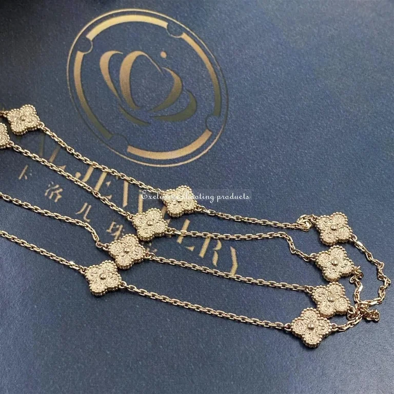 Van Cleef & Arpels VCARO8DG00-yg Sweet Alhambra Long Necklace 16 Motifs Yellow Gold 11