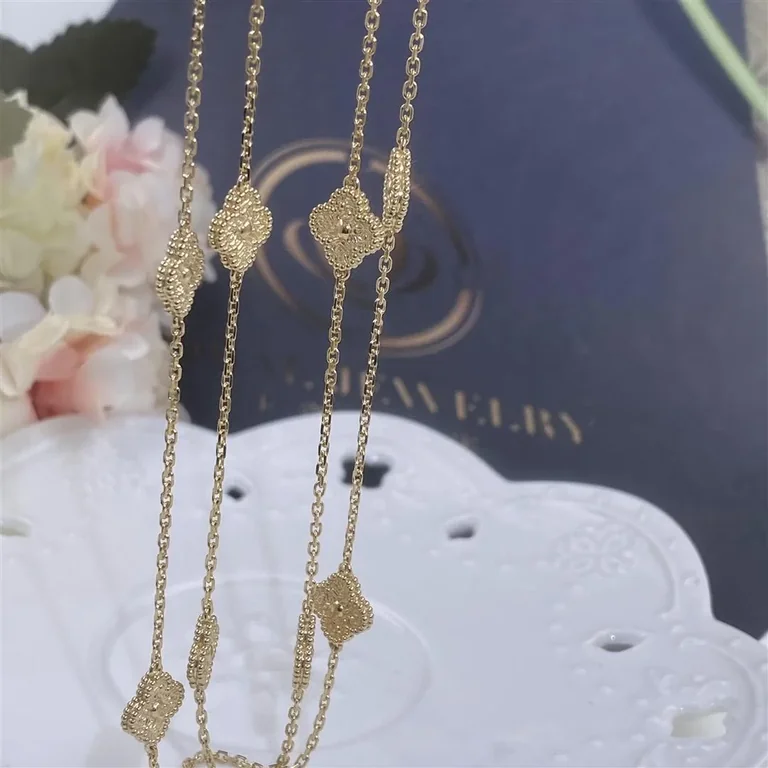 Van Cleef & Arpels VCARO8DG00-yg Sweet Alhambra Long Necklace 16 Motifs Yellow Gold 9