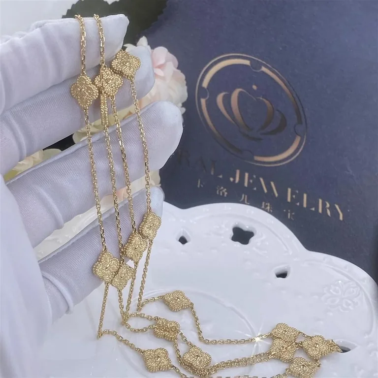 Van Cleef & Arpels VCARO8DG00-yg Sweet Alhambra Long Necklace 16 Motifs Yellow Gold 7
