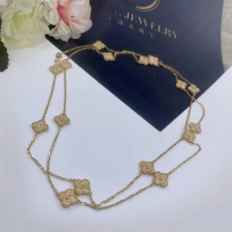 Van Cleef & Arpels VCARO8DG00-yg Sweet Alhambra Long Necklace 16 Motifs Yellow Gold 6