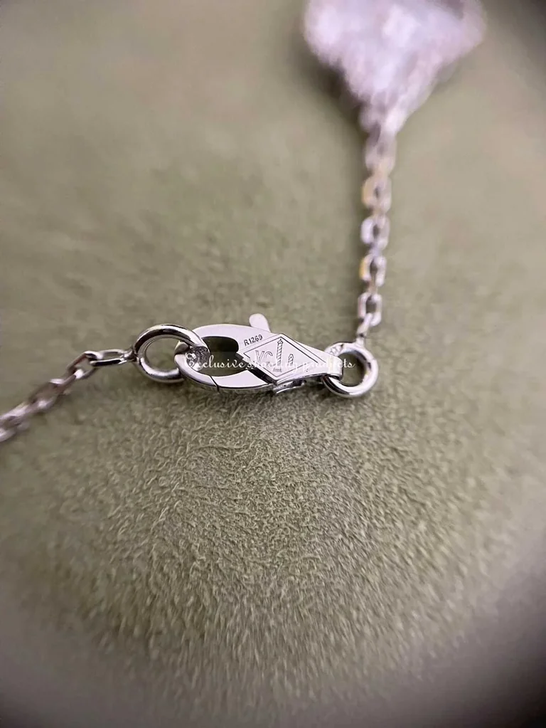 Van Cleef & Arpels VCARO85A00 Sweet Alhambra long necklace 16 motifs White gold Diamond necklace 16