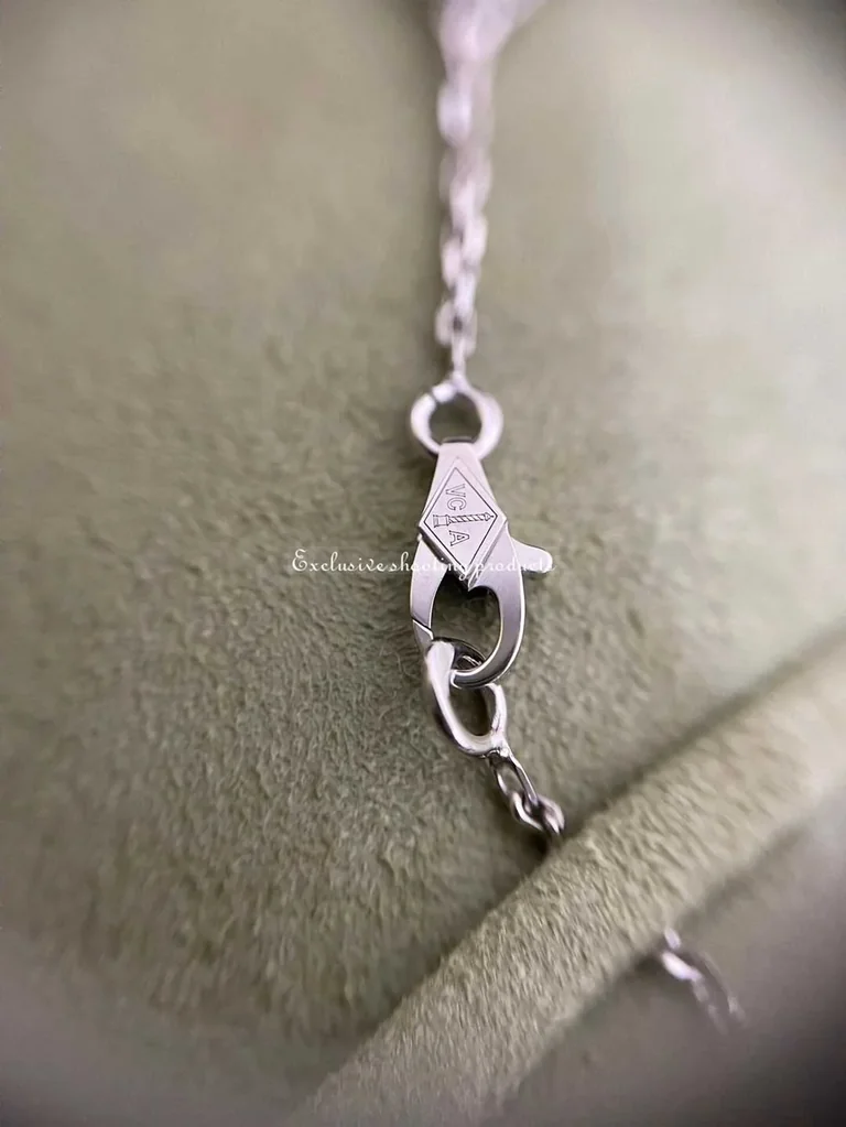 Van Cleef & Arpels VCARO85A00 Sweet Alhambra long necklace 16 motifs White gold Diamond necklace 15
