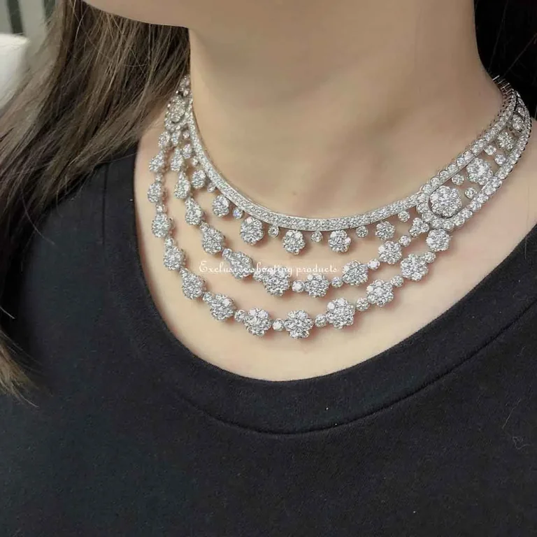 Van Cleef & Arpels VCARP39500 Snowflake transformable necklace Platinum Diamond 5
