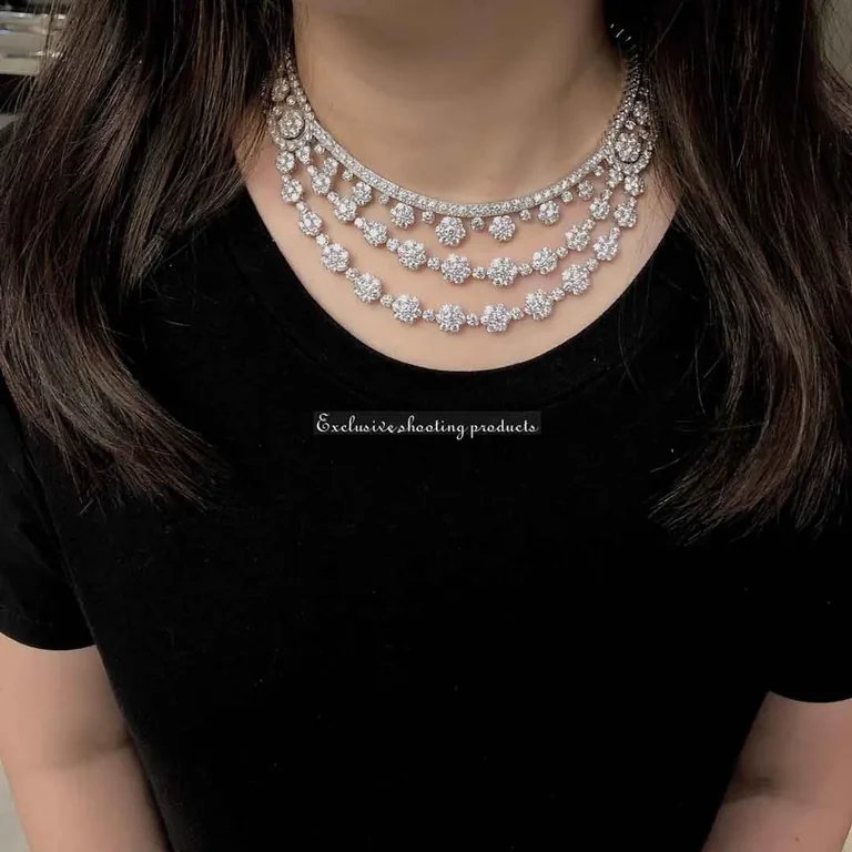 Van Cleef & Arpels VCARP39500 Snowflake transformable necklace Platinum Diamond 4