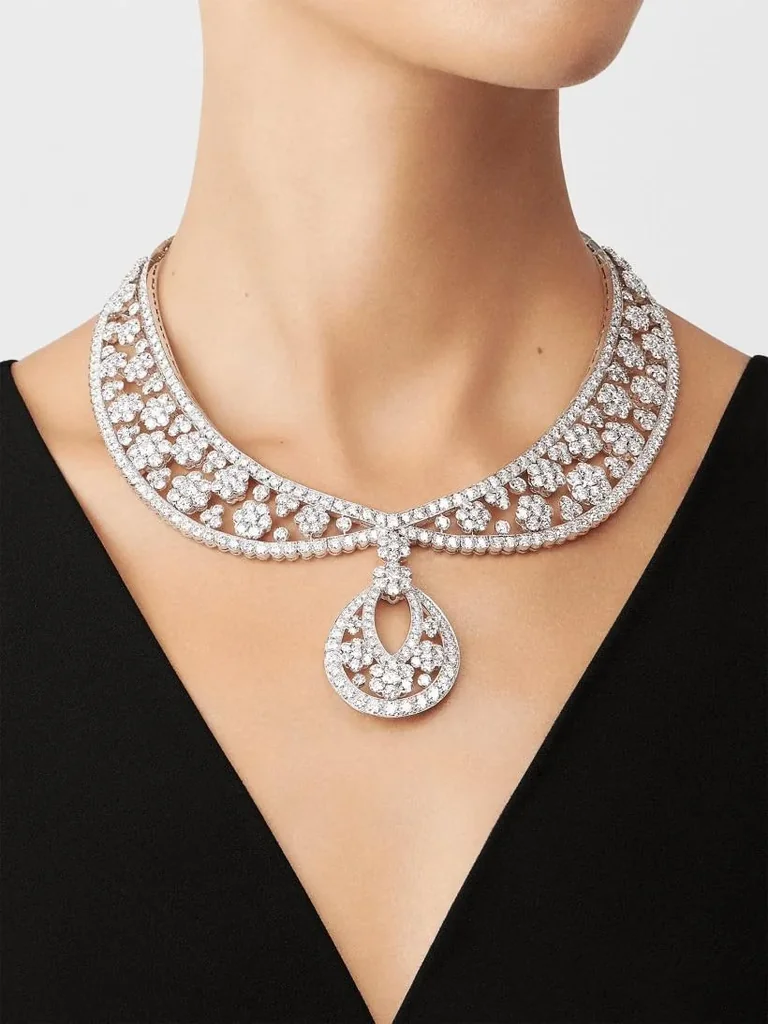 Van Cleef & Arpels VCARP39300 Snowflake collerette transformable necklace Platinum Diamond necklace 4