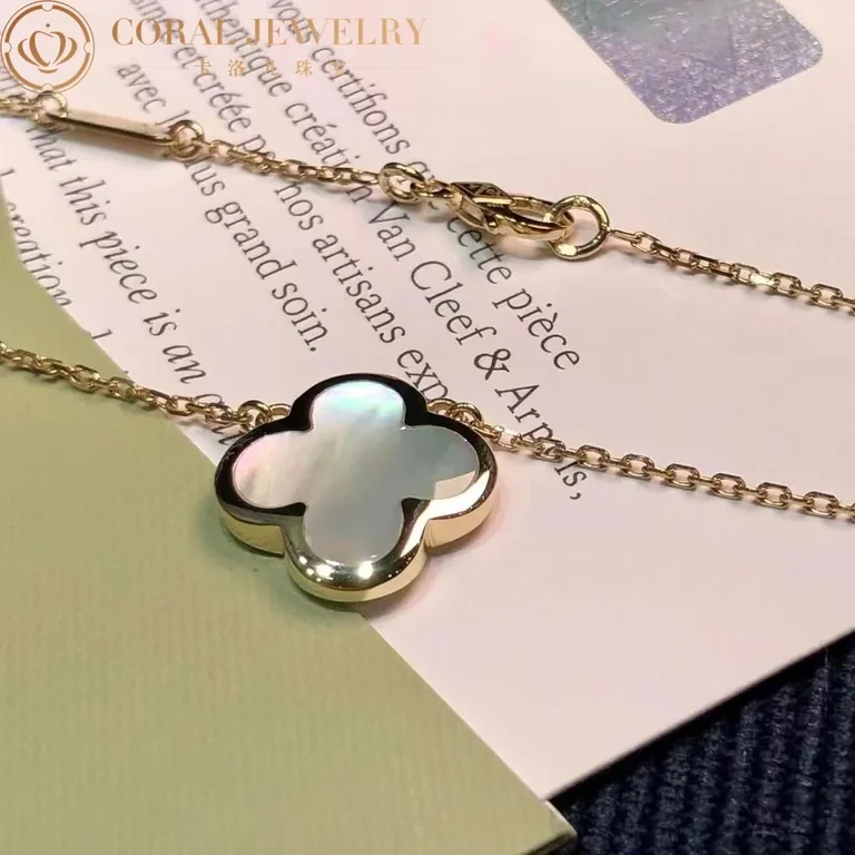 Van Cleef & Arpels VCARA39700 Pure Alhambra pendant Yellow gold Mother-of-pearl Necklace 6