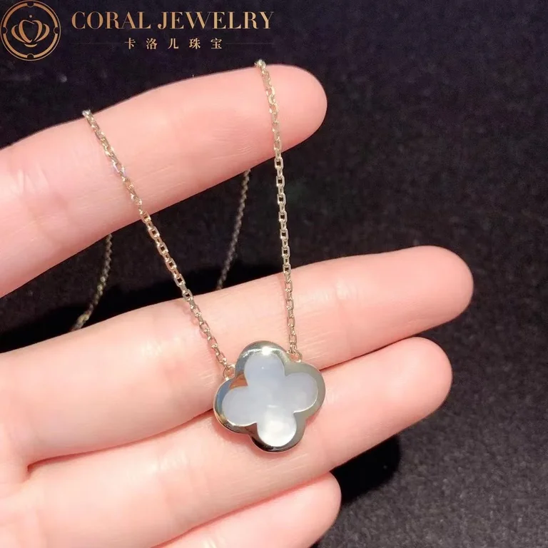 Van Cleef & Arpels VCARA39700 Pure Alhambra pendant Yellow gold Mother-of-pearl Necklace 2