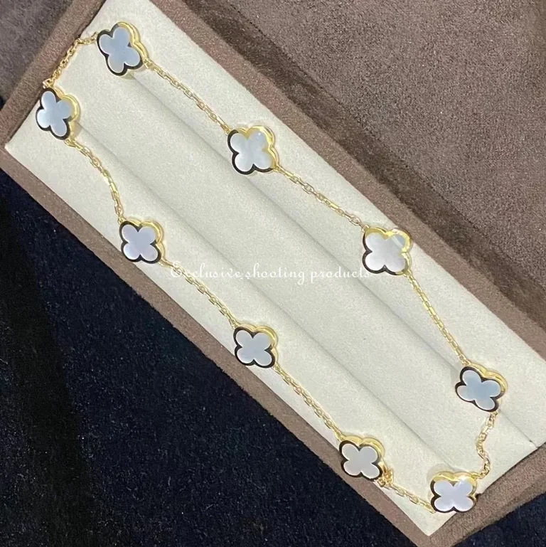Van Cleef & Arpels VCARA37800 Pure Alhambra necklace 9 motifs Yellow gold Mother-of-pearl 2