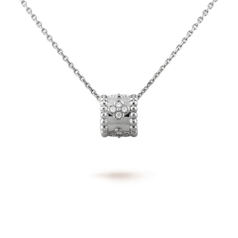 Van Cleef & Arpels VCARO2EF00 Perlée clovers pendant White gold Diamond Necklace 1