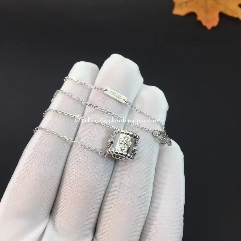 Van Cleef & Arpels VCARO2EF00 Perlée clovers pendant White gold Diamond Necklace 2