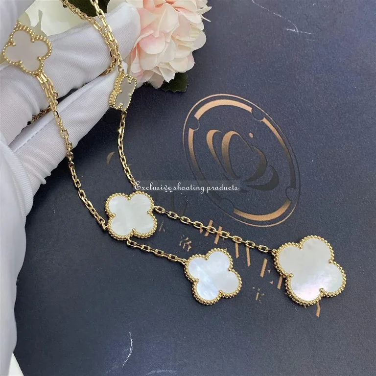 Van Cleef & Arpels VCARD79100 Magic Alhambra Necklace 6 Motifs Yellow gold Mother-of-pearl Necklace 4