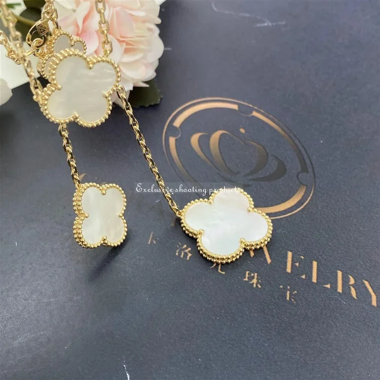 Van Cleef & Arpels VCARD79100 Magic Alhambra Necklace 6 Motifs Yellow gold Mother-of-pearl Necklace 2