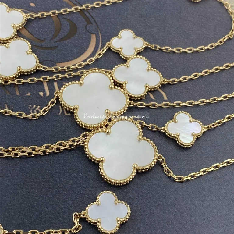 Van Cleef & Arpels VCARD79300 Magic Alhambra Long Necklace 16 Motifs Yellow Gold Mother-of-pearl Necklace 15