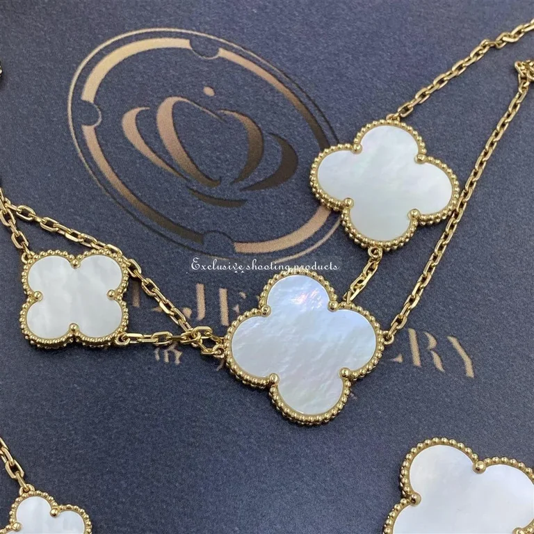 Van Cleef & Arpels VCARD79300 Magic Alhambra Long Necklace 16 Motifs Yellow Gold Mother-of-pearl Necklace 8