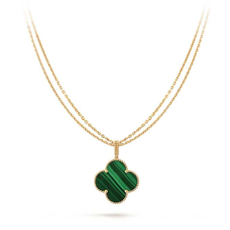 Van Cleef & Arpels VCARO3MG00 Magic Alhambra long necklace 1 motif Yellow gold Malachite necklace 7
