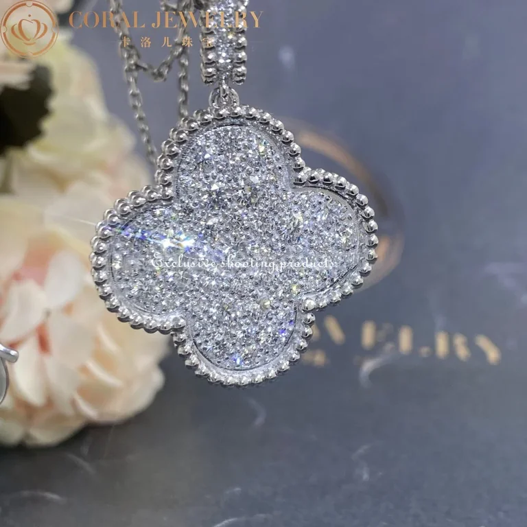 Van Cleef & Arpels VCARO49O00 Magic Alhambra long necklace 1 motif White gold Diamond necklace 5