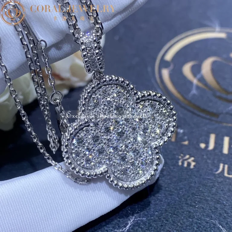 Van Cleef & Arpels VCARO49O00 Magic Alhambra long necklace 1 motif White gold Diamond necklace 3