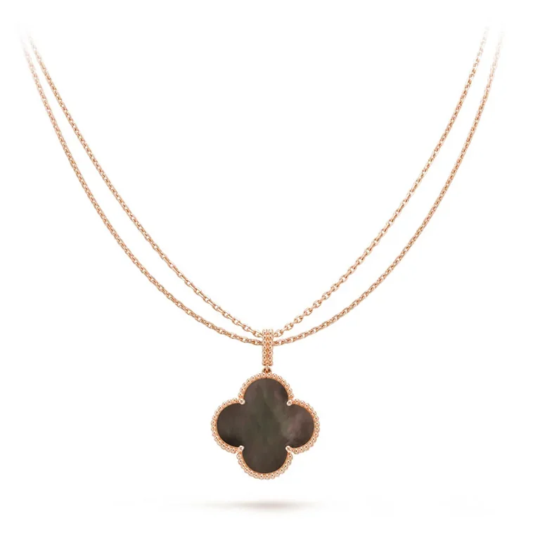 Van Cleef & Arpels VCARP6I200 Magic Alhambra long necklace 1 motif Rose gold Mother-of-pearl necklace 5