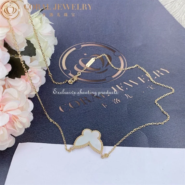 Van Cleef & Arpels VCARD99500 Lucky Alhambra butterfly pendant Yellow gold Mother-of-pearl pendant 6