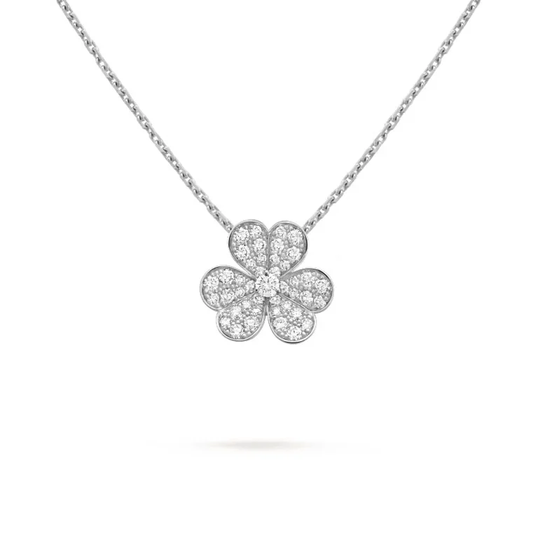 Van Cleef & Arpels VCARD31800 Frivole pendant small model White gold Diamond Necklace 1