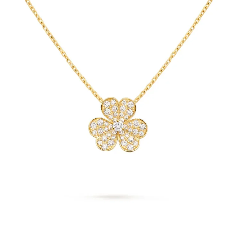 Van Cleef & Arpels VCARP2V100 Frivole pendant small model Yellow gold Diamond Necklace 1