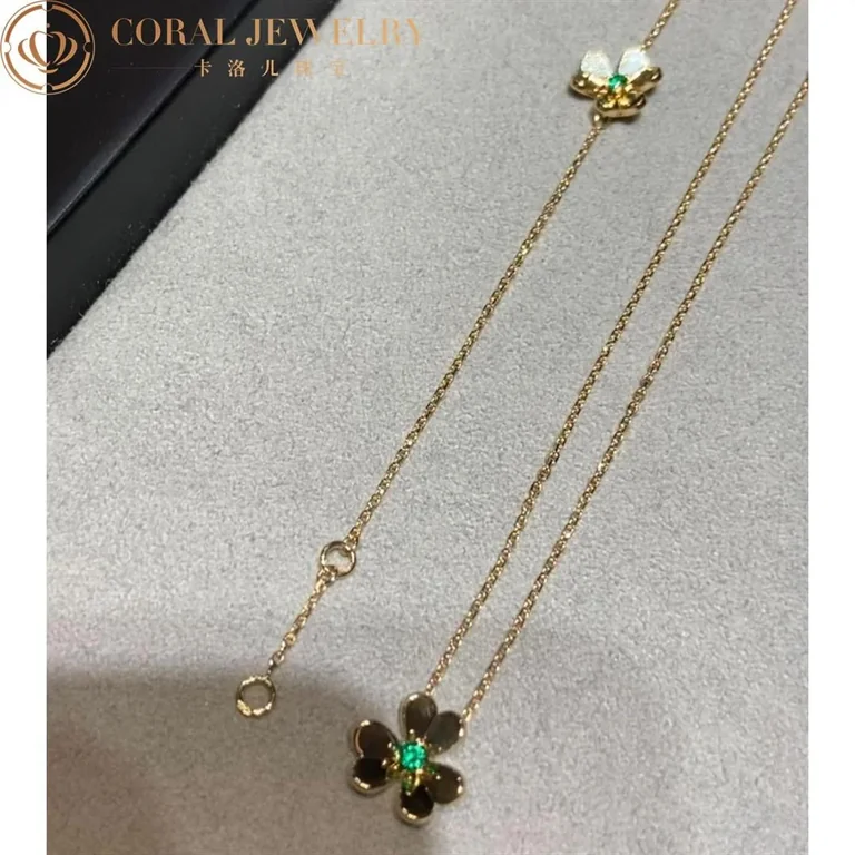 Van Cleef & Arpels VCARP7SB00 Frivole pendant mini model Yellow gold Emerald Necklace 3