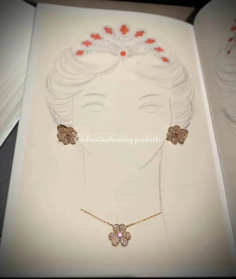Van Cleef & Arpels VCARP6L400 Frivole pendant small model Rose gold Diamond Pink Sapphire Necklace 5