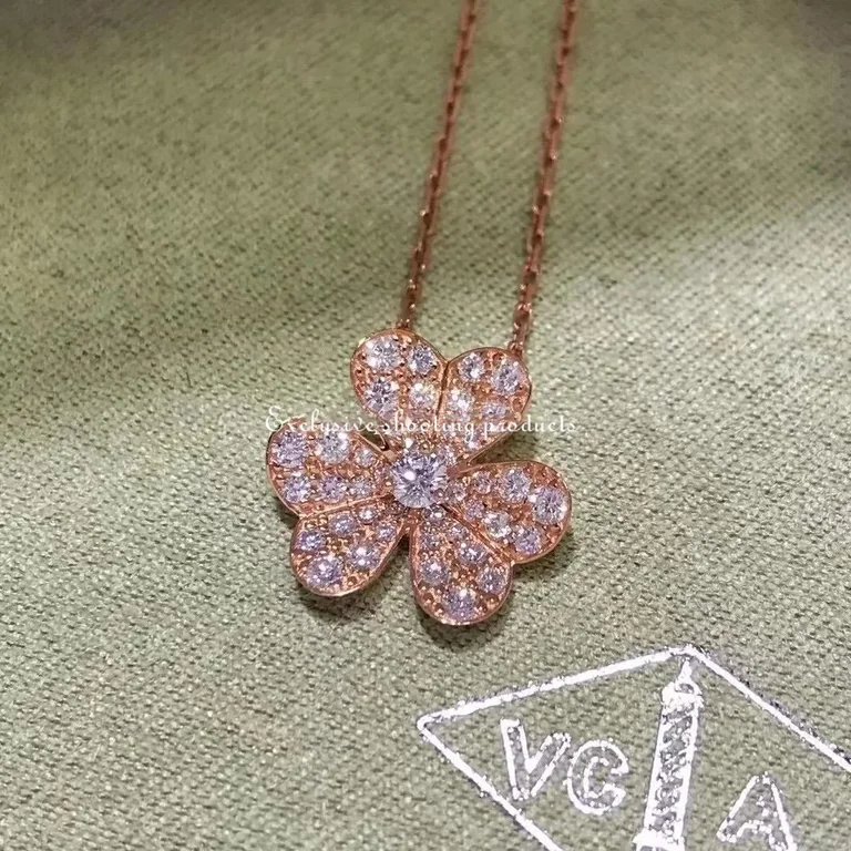 Van Cleef & Arpels VCARP7RL00 Frivole pendant small model Rose gold Diamond Necklace 7