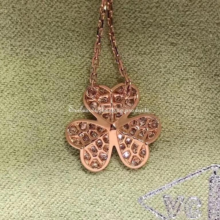 Van Cleef & Arpels VCARP7RL00 Frivole pendant small model Rose gold Diamond Necklace 4