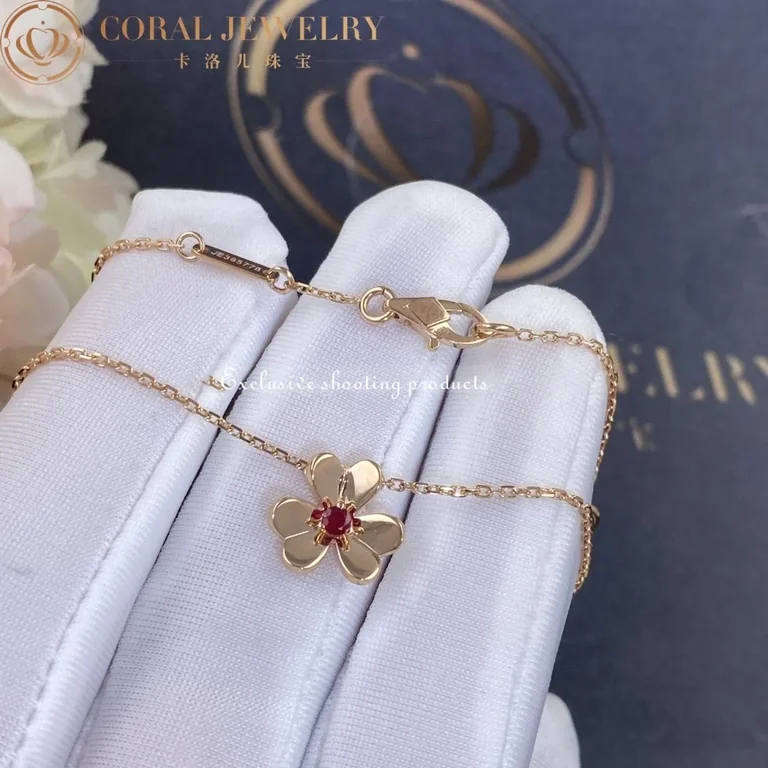 Van Cleef & Arpels VCARP7S800 Frivole pendant mini model Rose gold Ruby Necklace 3