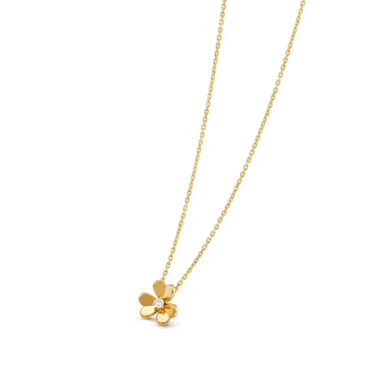 Van Cleef & Arpels VCARP0J100 Frivole pendant mini model Yellow gold Diamond Necklace 13