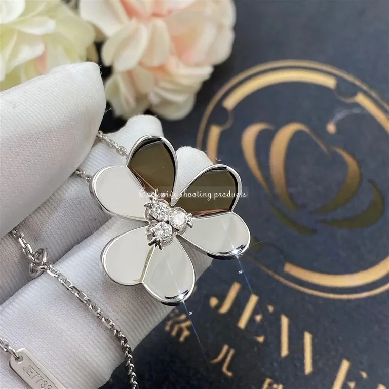Van Cleef & Arpels VCARD25300 Frivole pendant large model White gold Diamond Necklace 8