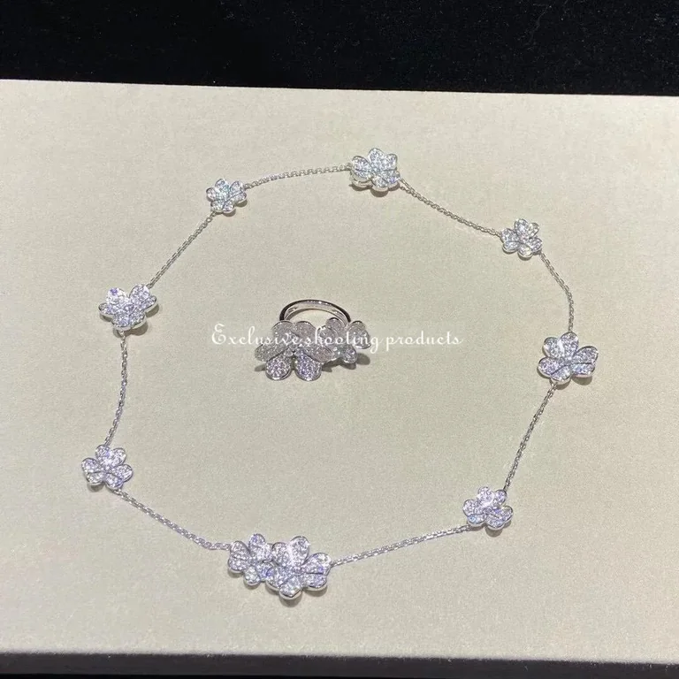Van Cleef & Arpels VCARN25400 Frivole necklace 9 flowers White gold Diamond necklace 15