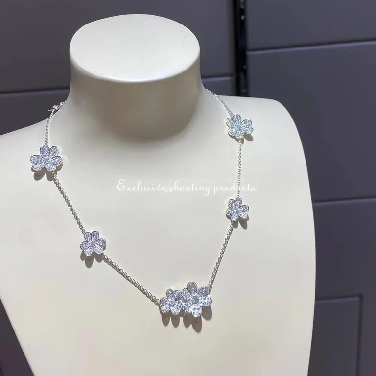 Van Cleef & Arpels VCARN25400 Frivole necklace 9 flowers White gold Diamond necklace 5