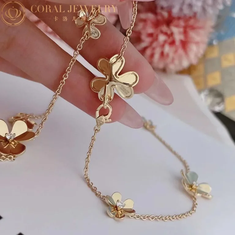 Van Cleef & Arpels VCARD31500 Frivole necklace 9 flowers Yellow gold Diamond Necklace 6