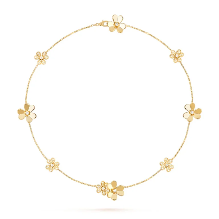 Van Cleef & Arpels VCARP3W600 Frivole necklace 9 flowers Yellow gold necklace Diamond 1