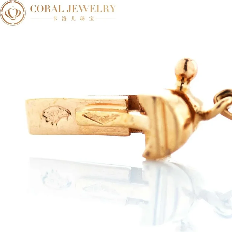 Van Cleef & Arpels Folie des Prés pendant VCARP05L00 Yellow gold Diamond Sapphire Necklace 3