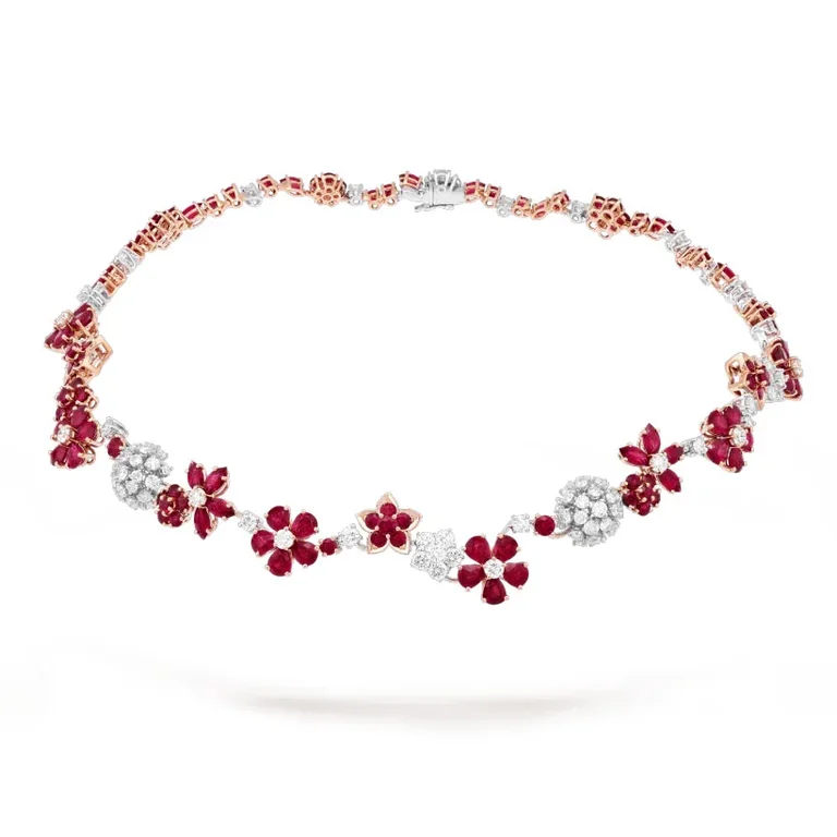 Van Cleef & Arpels VCARP47Q00 Folie des Prés necklace Rose gold Diamond Ruby 1