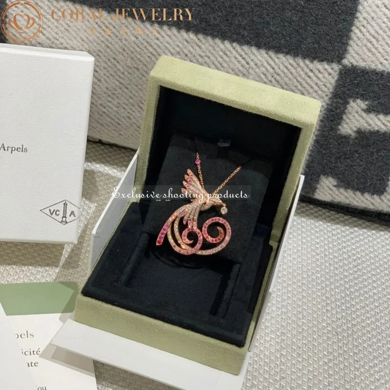 Van Cleef & Arpels Fauna Oiseaux De Paradis VCARN5PD00 Color Sapphires Necklace 4