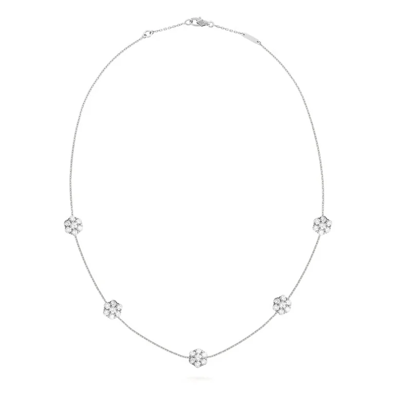 Van Cleef & Arpels VCARA47600 Fleurette necklace 5 flowers large model White gold Diamond 2